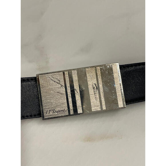 ST Dupont Leather Belt Reversible in Black and Brown Polished & Satin Size 32